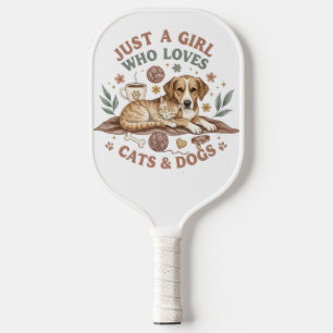 grappig Gewoon een meisje dat van katten en honden Pickleball Paddle