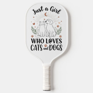grappig Gewoon een meisje dat van katten en honden Pickleball Paddle
