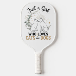 grappig Gewoon een meisje dat van katten en honden Pickleball Paddle
