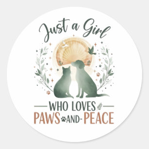 grappig Gewoon een meisje dat van katten en honden Ronde Sticker