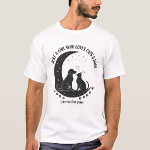 grappig Gewoon een meisje dat van katten en honden T-shirt