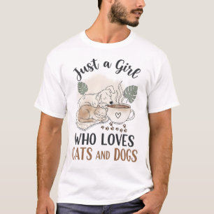 grappig Gewoon een meisje dat van katten en honden T-shirt