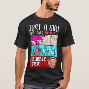 Grappig gewoon een meisje die houdt van Kpop Bubbl T-shirt