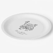 Grappig gewoon getrouwd auto custom bruiloft papieren bordje (Gekanteld)