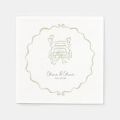 Grappig gewoon getrouwd auto custom bruiloft servet (Voorkant)