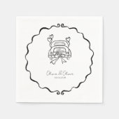 Grappig gewoon getrouwd auto custom bruiloft servet (Voorkant)