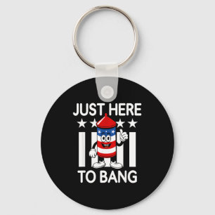 Grappig, gewoon hier om raket patriottisch 4 juli sleutelhanger