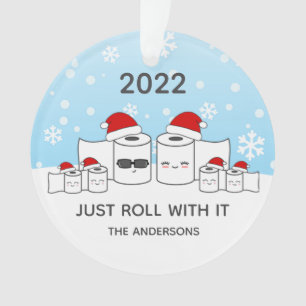 Grappig, gewoon meegaan met toiletpapier Familie v Ornament