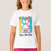 Grappig gewoon meisje houdt van hond t-shirt (Voorkant)