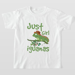 Grappig Gewoon Meisje Houdt Van Iguanas Woordkunst T-shirt