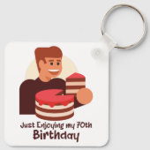grappig gewoon van mijn 70e verjaardag gezegden sleutelhanger (Achterkant)