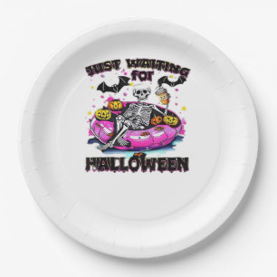 Grappig, gewoon wachten tot Halloween Skelet Griez Papieren Bordje