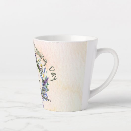 Grappig gewoon weer een bloeiende dag Wildflower C Latte Mok (Rechts)