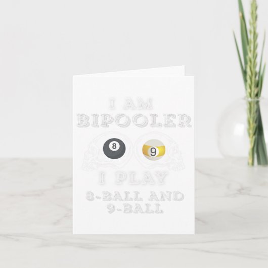Grappig Gezegde bipooler spelen 8-ball en 9-ball M Kaart (Voorkant)