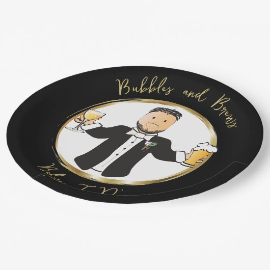 Grappig Gezegde bruidegom Mannelijke Cartoon Bruil Papieren Bordje (Gekanteld)