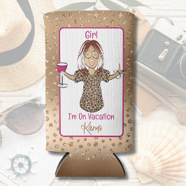 Grappig Gezegde Cartoon Sassy Etnische Meisjes Wee Seltzer Blikjeskoeler