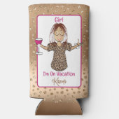 Grappig Gezegde Cartoon Sassy Etnische Meisjes Wee Seltzer Blikjeskoeler (Achterkant)