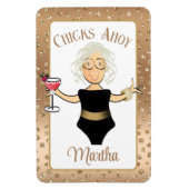 Grappig Gezegde Chicks Ahoy Cartoon Bold Cruisesch Magneet (Verticaal)