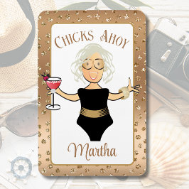 Grappig Gezegde Chicks Ahoy Cartoon Bold Cruisesch Magneet