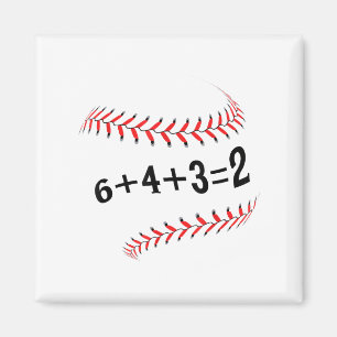 Grappig Gezegde Honkbal 6+4+3=2 Dubbelspel Softbal Magneet