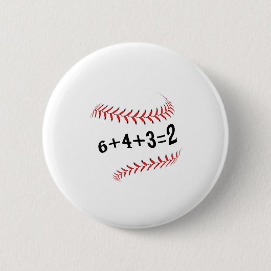 Grappig Gezegde Honkbal 6+4+3=2 Dubbelspel Softbal Ronde Button 5,7 Cm (Voorkant)