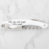 Grappig Gezegde Ik hou van een wijncadeau Kurkentrekker (Voorkant)