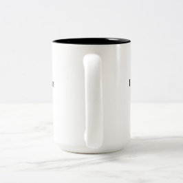 Grappig gezegde, "Ik mag er rustig uitzien" mok. Tweekleurige Koffiemok