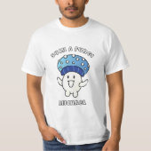 Grappig Gezegde Kawaii Mushroom Cartoon Fungi Blau T-shirt (Voorkant)