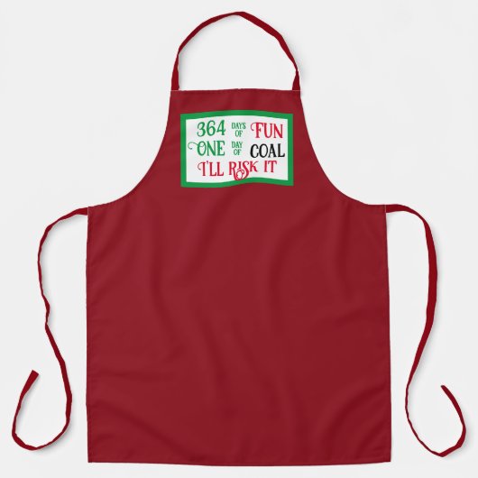 Grappig Gezegde Kerstrood Schort (Voorkant)