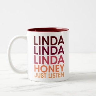 GRAPPIG GEZEGDE, LINDA HONEY LUISTER GEWOON HUMOR  TWEEKLEURIGE KOFFIEMOK