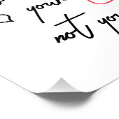 Grappig Gezegde. Lips, kus, zwaartekrachtkalligraf Foto Afdruk (Hoek)