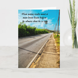 Grappig gezegde mannelijke chauffeurs hoeveel wege kaart