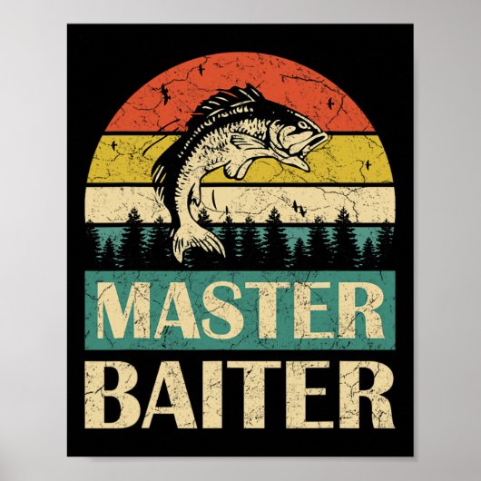 Grappig Gezegde-master Baiter Gevist Vissers Manne Poster (Voorkant)