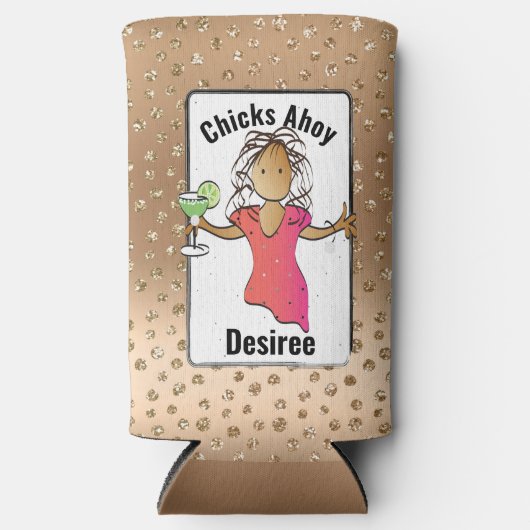 Grappig Gezegde Meisjes Trip Glitter Chicks Ahoy C Seltzer Blikjeskoeler (Voorkant)