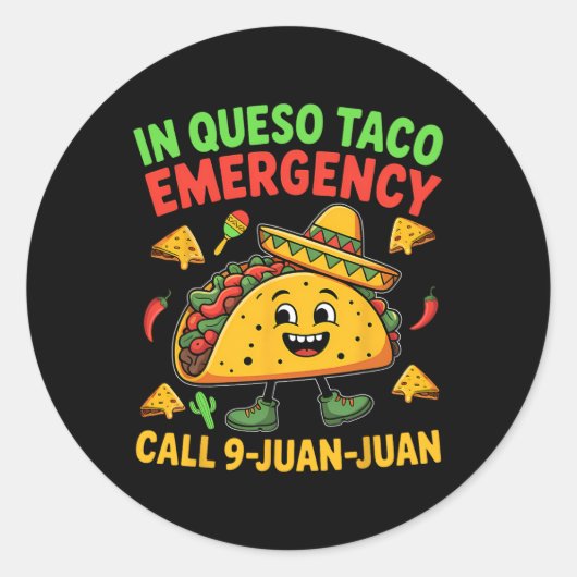 Grappig Gezegde Meme Cinco De Mayo Mexican Taco Fi Ronde Sticker (Voorkant)