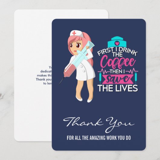 Grappig Gezegde met Hypodermic Needle Nurse's Day Bedankkaart (Voorkant / Achterkant)