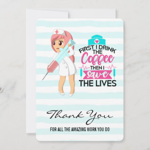 Grappig Gezegde met Hypodermic Needle Nurse's Day Bedankkaart