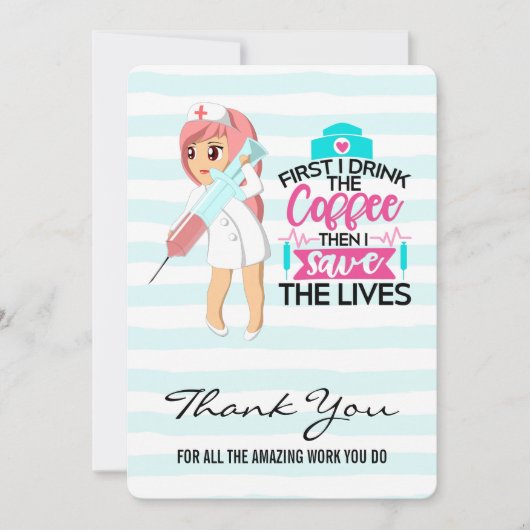 Grappig Gezegde met Hypodermic Needle Nurse's Day Bedankkaart (Voorkant)