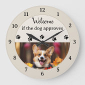 Grappig Gezegde met je hondenfoto Grote Klok (Voorkant)