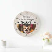 Grappig Gezegde met je hondenfoto Grote Klok (Huis)