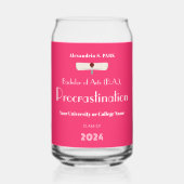 Grappig Gezegde Minimalistische Roze Afstudeerfees Blikvorm Glas (Voorkant)