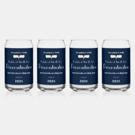 Grappig Gezegde Navy Blue Modern Graduation Party Blikvorm Glas