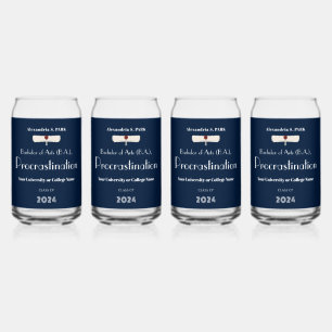 Grappig Gezegde Navy Blue Modern Graduation Party Blikvorm Glas