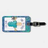 Grappig Gezegde Rijpere Mannelijke Cartoon Vakanti Bagagelabel (Voorkant horizontaal)