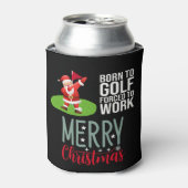 Grappig Gezegde Santa Claus Geboren om te golfen Blikjeskoeler (Blikje Voorkant)