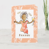 Grappig Gezegde Schattige Etnische Vrouw Cartoon V Kaart (Voorkant)