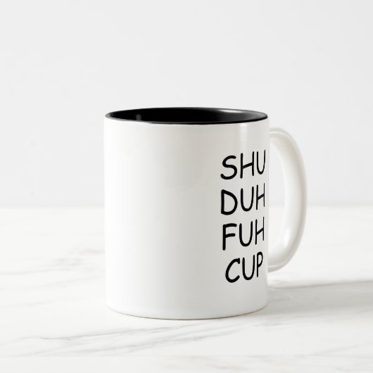 Grappig Gezegde, Shu Duh Fuh Cup Tweekleurige Koffiemok (Voorkant rechts)