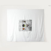 Grappig Gezegde Spooky Seizoen Halloween Cat Ghost Wandkleed (Voorkant (horizontaal))