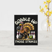 Grappig Gezegde Turkije Spelen Bowling Thanksgivin Kaart (Gele Bloem)