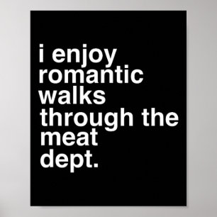 Grappig Gezegde Vlees Bacon Beef Grillen BBQ Lover Poster
